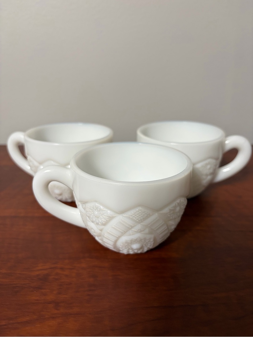 Set of 3 Milk Glass Punch Cups - Picture 5 of 9